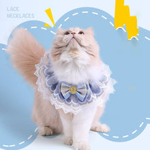Load image into Gallery viewer, Pet Bib Pink Plaid Ribbon Dog Bowtie Organza Cotton Scarf Gauze Dog Necklace Bibs Cat Kitten Accessories