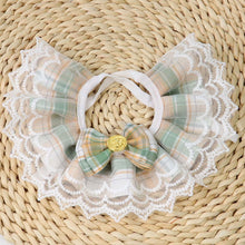 Load image into Gallery viewer, Pet Bib Pink Plaid Ribbon Dog Bowtie Organza Cotton Scarf Gauze Dog Necklace Bibs Cat Kitten Accessories