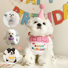Load image into Gallery viewer, Pet Birthday Celebrate Scarf Cotton Saliva Towel Pet Hat Cat Dog Bibs Puppy Kitten Triangle Kerchief Set