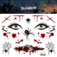 Load image into Gallery viewer, Halloween Tattoo Stickers Simulation Knife Horror Bloody Facial Makeup Waterproof Halloween Facial Tattoo Stickers