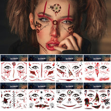 Load image into Gallery viewer, Halloween Tattoo Stickers Simulation Knife Horror Bloody Facial Makeup Waterproof Halloween Facial Tattoo Stickers