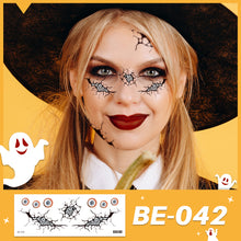 Load image into Gallery viewer, Waterproof Halloween Tattoo Stickers Simulation Spider Blood Facial Makeup Halloween Fashion Facial Tattoo Stickers