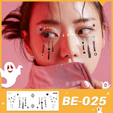 Load image into Gallery viewer, Waterproof Halloween Tattoo Stickers Simulation Spider Blood Facial Makeup Halloween Fashion Facial Tattoo Stickers