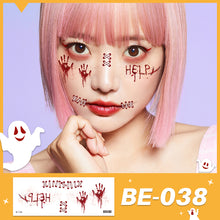 Load image into Gallery viewer, Waterproof Halloween Tattoo Stickers Simulation Spider Blood Facial Makeup Halloween Fashion Facial Tattoo Stickers