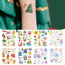 Load image into Gallery viewer, Waterproof Children's Glitter Powder Tattoo Sticker Cartoon Merry Christmas Tattoo Sticker Fashion Festival Face Tattoo Stickers