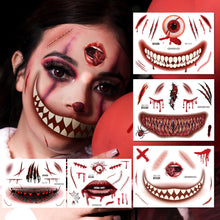 Load image into Gallery viewer, Waterproof Halloween Tattoo Stickers Simulation Spider Blood Facial Makeup Halloween Fashion Facial Tattoo Stickers