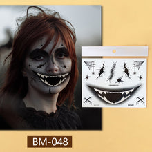 Load image into Gallery viewer, Waterproof Halloween Tattoo Stickers Simulation Spider Blood Facial Makeup Halloween Fashion Facial Tattoo Stickers