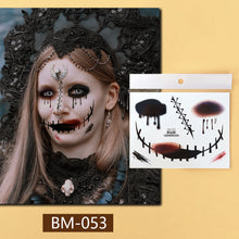 Load image into Gallery viewer, Waterproof Halloween Tattoo Stickers Simulation Spider Blood Facial Makeup Halloween Fashion Facial Tattoo Stickers