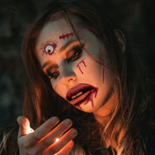 Load image into Gallery viewer, Waterproof Halloween Tattoo Stickers Simulation Spider Blood Facial Makeup Halloween Fashion Facial Tattoo Stickers