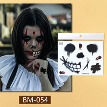 Load image into Gallery viewer, Waterproof Halloween Tattoo Stickers Simulation Spider Blood Facial Makeup Halloween Fashion Facial Tattoo Stickers