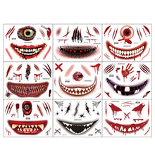 Load image into Gallery viewer, Waterproof Halloween Tattoo Stickers Simulation Spider Blood Facial Makeup Halloween Fashion Facial Tattoo Stickers
