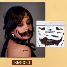 Load image into Gallery viewer, Waterproof Halloween Tattoo Stickers Simulation Spider Blood Facial Makeup Halloween Fashion Facial Tattoo Stickers