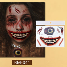 Load image into Gallery viewer, Waterproof Halloween Tattoo Stickers Simulation Spider Blood Facial Makeup Halloween Fashion Facial Tattoo Stickers