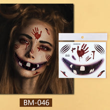 Load image into Gallery viewer, Waterproof Halloween Tattoo Stickers Simulation Spider Blood Facial Makeup Halloween Fashion Facial Tattoo Stickers