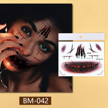 Load image into Gallery viewer, Waterproof Halloween Tattoo Stickers Simulation Spider Blood Facial Makeup Halloween Fashion Facial Tattoo Stickers