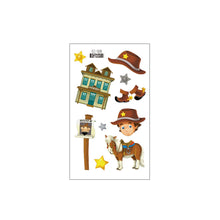 Load image into Gallery viewer, Waterproof Children's Party Tattoo Sticker Cute Cartoon Cowboy Tattoo Sticker Fashion Kids Face Tattoo Stickers