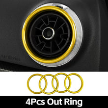Load image into Gallery viewer, 4Pcs Car Decal Instruments Air Outlet Cover Decoration Ring Stickers for Audi A3 S3 Q2 Auto Interior Aluminum Alloy Accessories