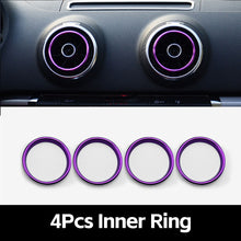 Load image into Gallery viewer, 4Pcs Car Decal Instruments Air Outlet Cover Decoration Ring Stickers for Audi A3 S3 Q2 Auto Interior Aluminum Alloy Accessories