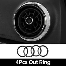 Load image into Gallery viewer, 4Pcs Car Decal Instruments Air Outlet Cover Decoration Ring Stickers for Audi A3 S3 Q2 Auto Interior Aluminum Alloy Accessories