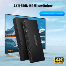 Load image into Gallery viewer, Video Switcher Five In And One Out Hdmi2.0 High Definition 4K60Hz Audio And Video Computer Tv Screen Display Converter