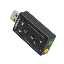 Load image into Gallery viewer, Virtual 7.1 Channel Sound Card External USB 2.0 Audio Mic Speaker Adapter Microphone Stereo 3.5mm Jack Headset Sound Card