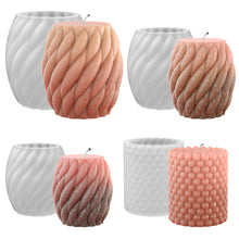 Load image into Gallery viewer, 3D Cylinder Candle Mold DIY Silicone Candle Mold Cake Resin Molds 3D Art Wax Candle Making Mould Silicone Handmade Soap Molds