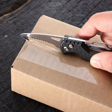 Load image into Gallery viewer, Multifunctional Express Package Cutter Letter Opener Key Chain Outdoor Portable Serrated Emergency Survival Tool