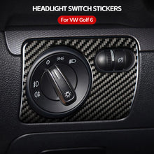 Load image into Gallery viewer, Car Headlight Switch Control Frame Sticker Anti-scratch Stickers for VW Golf 6 R MK6 Scirocco 09-16 Carbon Fiber Style
