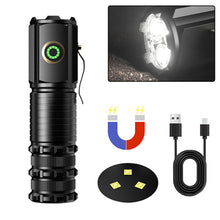 Load image into Gallery viewer, Strong Long-Range Flashlight Super Bright P35 Fixed Focus Portable Mini Flashlight Tail Iron Strip With Strong Magnetic Outdoor Multi-Function Clip Cap Light -1300 Lumens