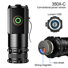 Load image into Gallery viewer, Strong Long-Range Flashlight Super Bright P35 Fixed Focus Portable Mini Flashlight Tail Iron Strip With Strong Magnetic Outdoor Multi-Function Clip Cap Light -1300 Lumens