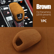 Load image into Gallery viewer, Suede Car Head Gear Shift Panel Knob Cover Trim Frame Protector Decoration Sticker For Cayenne Panamera 971 Interior Accessories