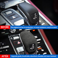 Load image into Gallery viewer, Suede Car Head Gear Shift Panel Knob Cover Trim Frame Protector Decoration Sticker For Cayenne Panamera 971 Interior Accessories