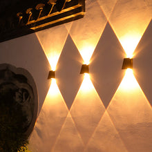 Load image into Gallery viewer, Super Bright Solar Wall Spot Light Outdoor Garden Decoration Wall Lamp High Brightness Up And Down Luminous Lighting Outdoor Solar LED Lamp