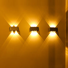 Load image into Gallery viewer, Super Bright Solar Wall Spot Light Outdoor Garden Decoration Wall Lamp High Brightness Up And Down Luminous Lighting Outdoor Solar LED Lamp