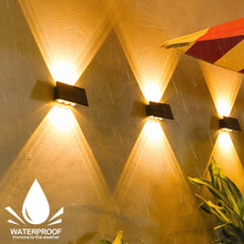 Load image into Gallery viewer, Super Bright Solar Wall Spot Light Outdoor Garden Decoration Wall Lamp High Brightness Up And Down Luminous Lighting Outdoor Solar LED Lamp
