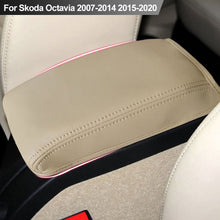 Load image into Gallery viewer, Car Armrest Box Center Console Lid Armrest Cover Interior Accessories Microfiber Leather Cover For Skoda Octavia 2007-2014 2015-2020