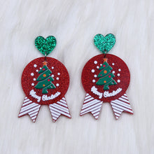 Load image into Gallery viewer, Fashion Winter Christmas Circle Round Heart Eardrop Deer Elk Creative Pendant Earrings Star Xmas Earrings Jewelry for Women