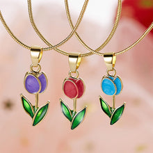 Load image into Gallery viewer, Colorful Tulip Flower Bracelet Fashion Creative Flower Snake Bone Bracelet Women Tulip Elegant Bracelet Necklace Accessories