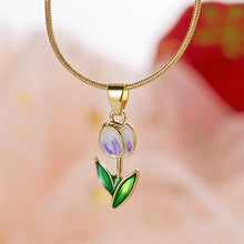 Load image into Gallery viewer, Colorful Tulip Flower Bracelet Fashion Creative Flower Snake Bone Bracelet Women Tulip Elegant Bracelet Necklace Accessories