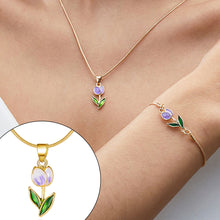 Load image into Gallery viewer, Colorful Tulip Flower Bracelet Fashion Creative Flower Snake Bone Bracelet Women Tulip Elegant Bracelet Necklace Accessories