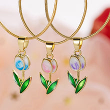 Load image into Gallery viewer, Colorful Tulip Flower Bracelet Fashion Creative Flower Snake Bone Bracelet Women Tulip Elegant Bracelet Necklace Accessories
