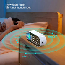 Load image into Gallery viewer, Quiet Wireless Bluetooth Speaker Alarm Clock RGB TWS USB LED Mirror Digital Clock FM Large Display Living Room Office Decoration