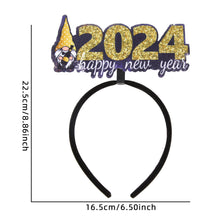 Load image into Gallery viewer, 2024 Happy New Year Headband Girl New Year Party Decorations Photography Props Party Hair Band Headwear Hair Accessories
