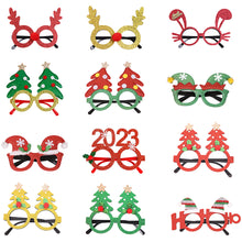 Load image into Gallery viewer, Christmas Glasses Glitter Decorative Glasses Kid Xmax Party Costume Eyeglasses Photo Props Christmas Decoration 2023 Navidad Gift