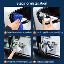 Load image into Gallery viewer, 2Pcs Car 360° Rotating Blind Spot Rear View Mirror Wide Angle Adjustable Round Mirror Suction Cup Convex Mirror