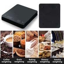 Load image into Gallery viewer, Digital Coffee Scale with Timer LED Screen Espresso USB 3kg/ 0.1g High Precision Measures in Oz/ml/g Kitchen Scale