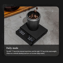 Load image into Gallery viewer, Digital Coffee Scale with Timer LED Screen Espresso USB 2kg/ 0.1g High Precision Measures in Oz/ml/g Kitchen Scale