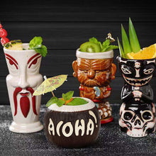 Load image into Gallery viewer, Hawaii Easter Island Tiki Cup Cocktail Cup Ceramic Porcelain Beer Wine Mug Party Cocktail Glass Cup Bar Decorations Gift
