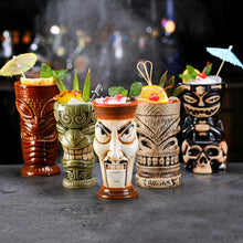 Load image into Gallery viewer, Hawaii Easter Island Tiki Cup Cocktail Cup Ceramic Porcelain Beer Wine Mug Party Cocktail Glass Cup Bar Decorations Gift