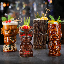 Load image into Gallery viewer, Hawaii Easter Island Tiki Cup Cocktail Cup Ceramic Porcelain Beer Wine Mug Party Cocktail Glass Cup Bar Decorations Gift